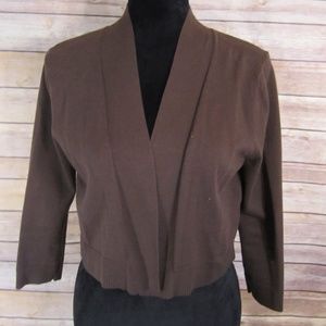 Calvin Klein Solid Brown Shrug, Size M
